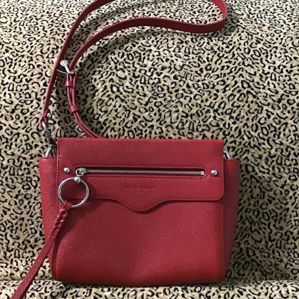 NWT Rebecca Minkoff “Gabby” Red Crossbody Purse w/ chrome accents~Medium size